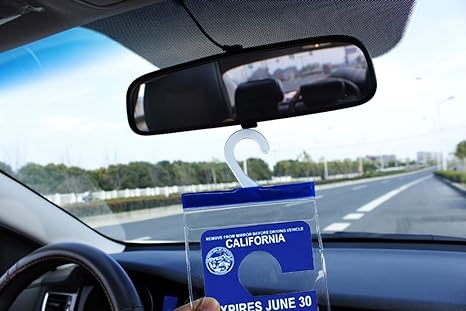 Soporte para carteles de estacionamiento para discapacitados - Funda para colgar soporte de permiso de estacionamiento para discapacitados con gancho más grande de Tbuymax