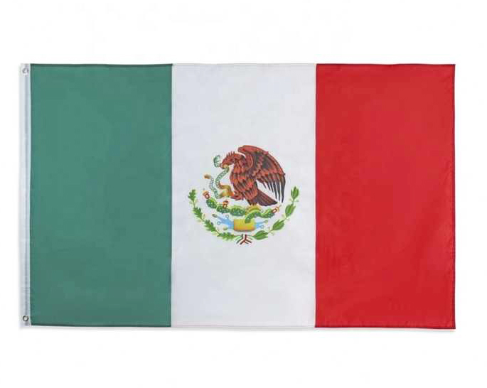Stock 3x5 Fts Doble Bandera Nacional de México Impresa